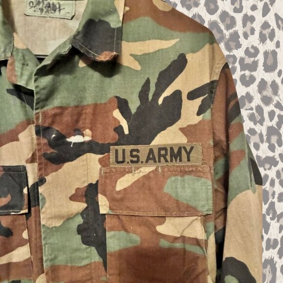 Upcycled Army Jacket Rolling Stones Rhinestones Size S/M - Picture 6 of 7